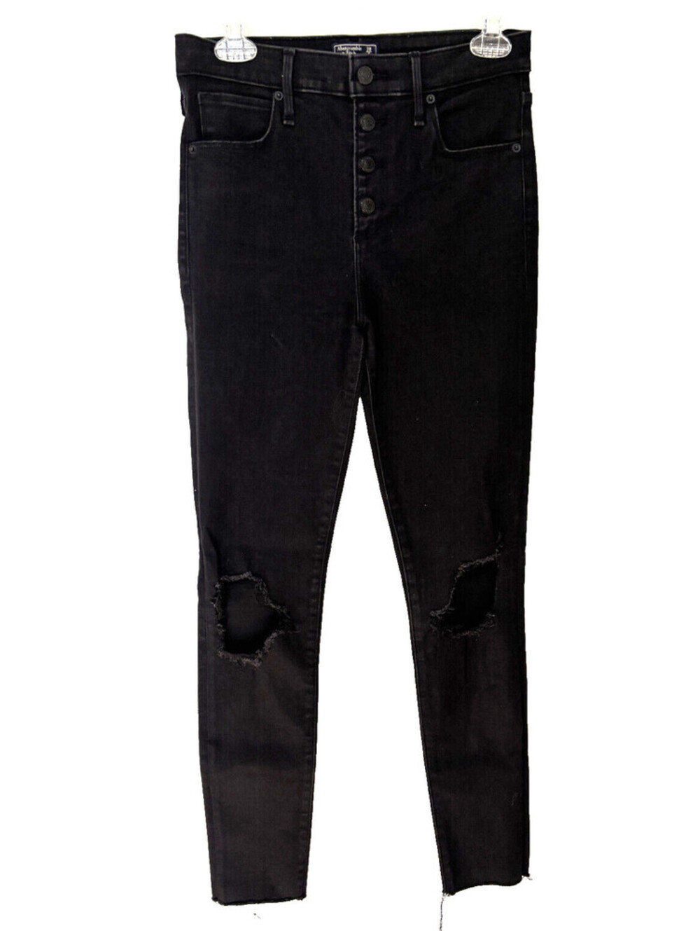 Abercrombie & Fitch Simone Fly Button High Rise Super Skinny Black Jeans 28/6